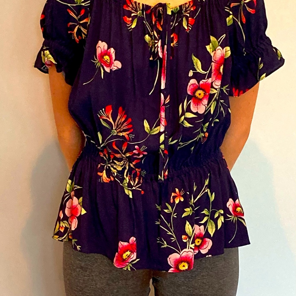 GAP Navy Floral Top